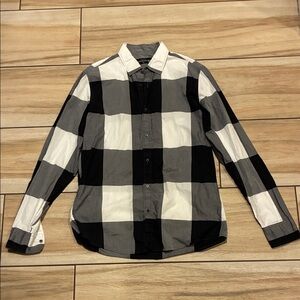 Gucci Black and White Plaid Men's Shirt
